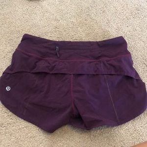 athletic burgundy womens lulu shorts